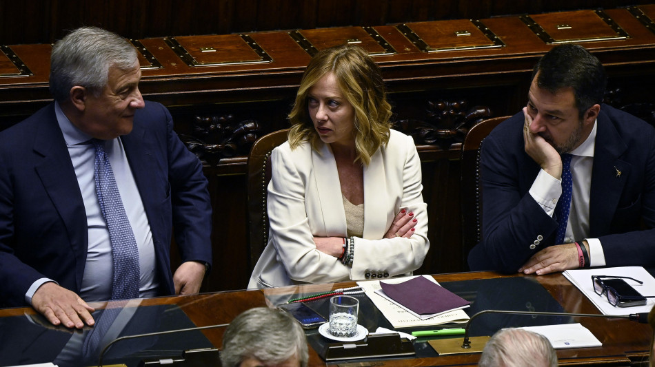 Riunione a Palazzo Chigi, con Meloni, Tajani e Salvini