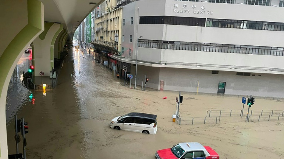 Record rainfall floods Hong Kong days after typhoon